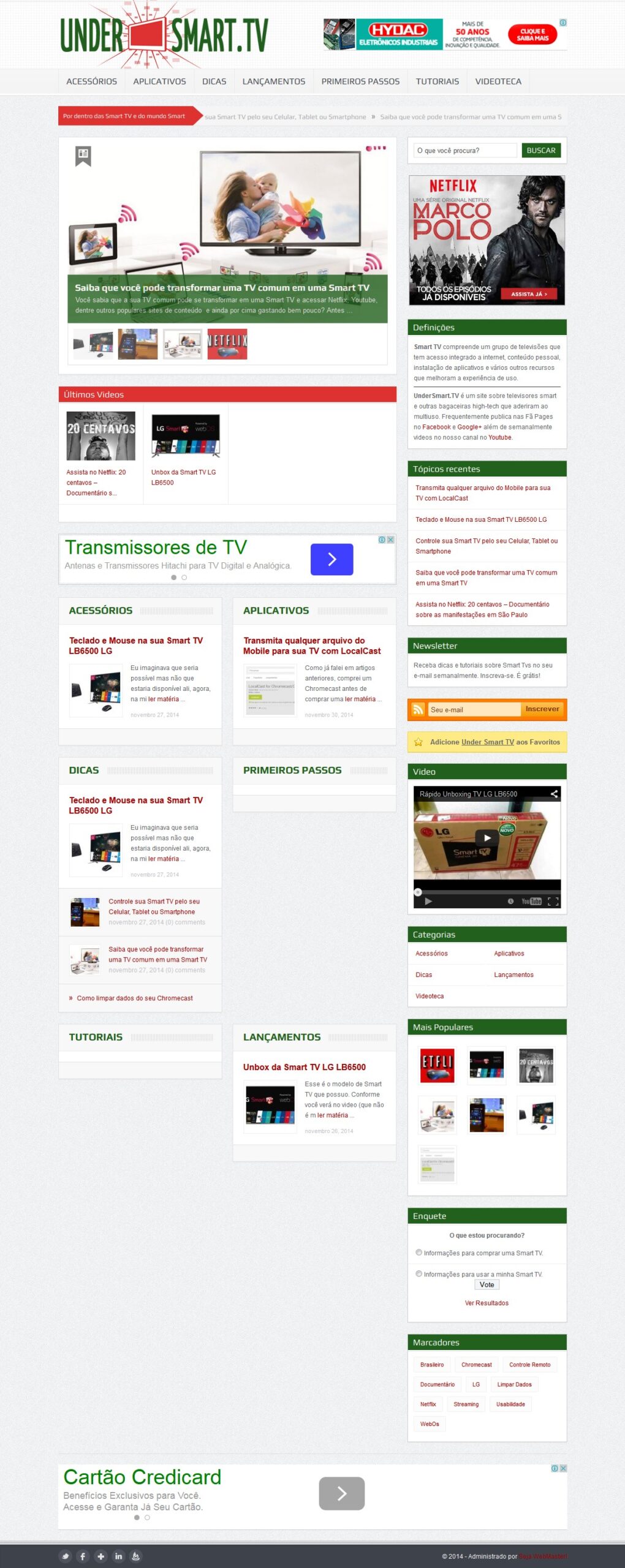 Under Smart TV – Template de Site para TV