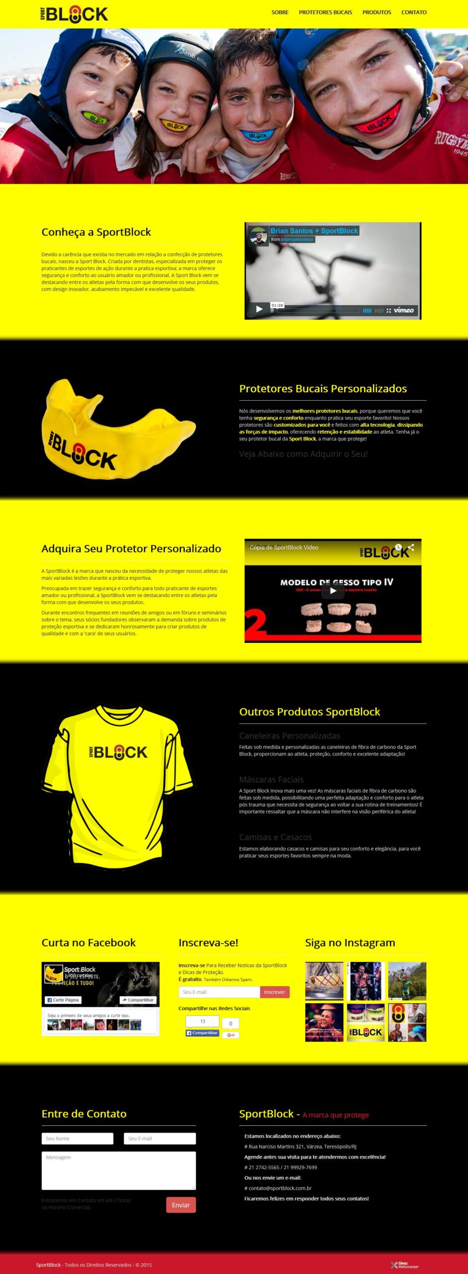 Site da SportBlock – A Marca que Protege – Desenvolvido em WordPress