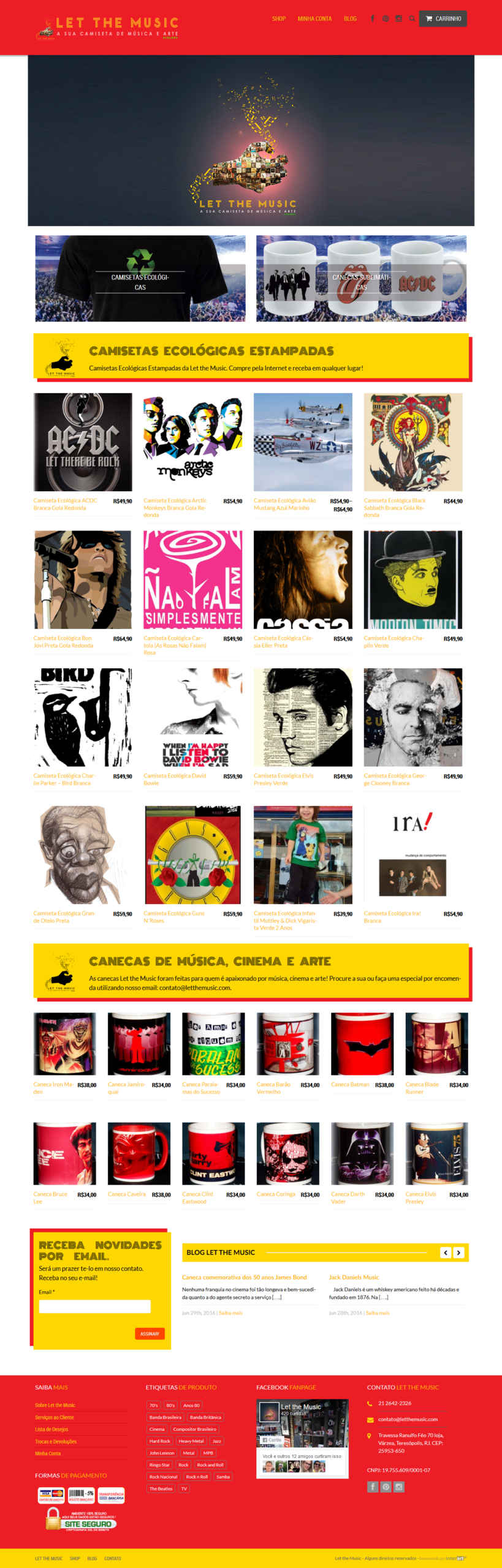 Loja Virtual Let The Music – Sua Camiseta de Música e Arte
