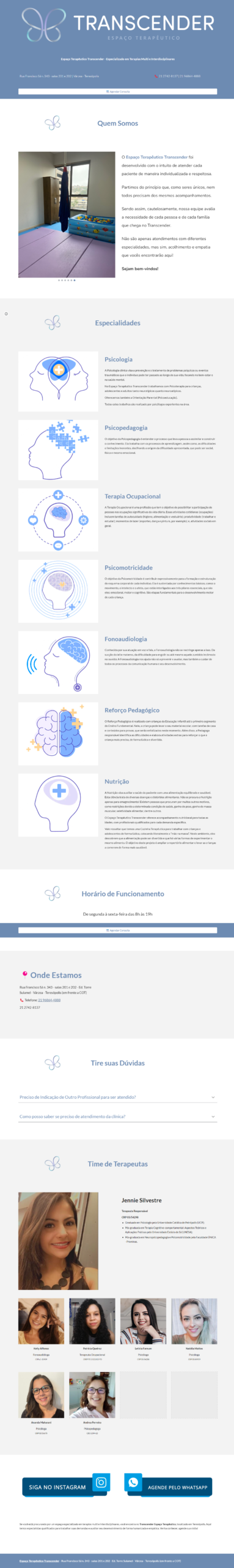 Site Express para Transcender Espaço Terapêutico