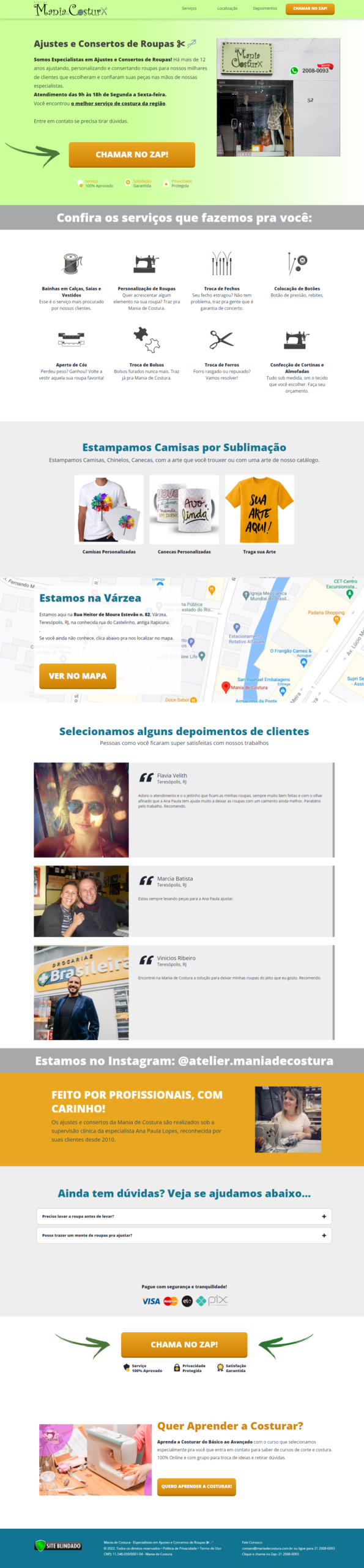 Website Mania de Costura